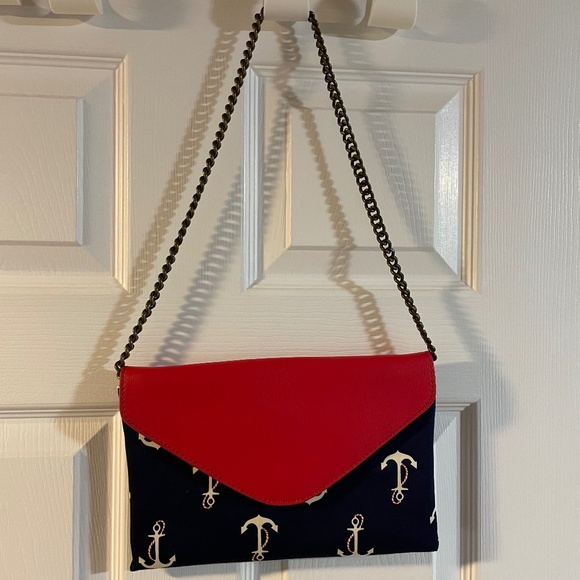 J. Crew Nautical Mariner Sailor anchor shoulder bag/clutch - Picture 1 of 9